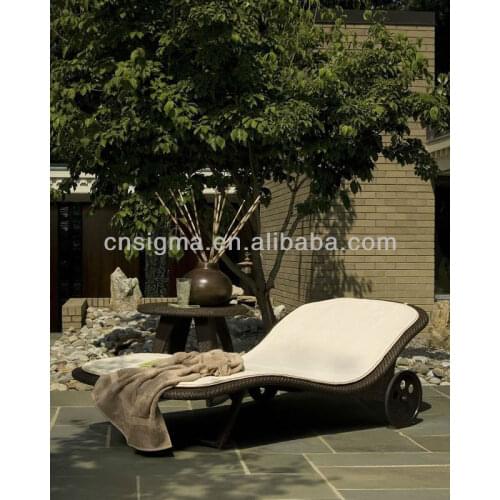 2014 Outdoor Furniture White craft Wicker outdoor chaise lounge