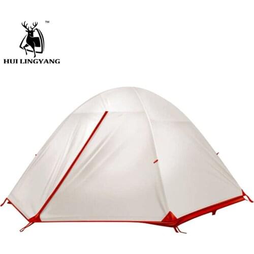 2017 New arrival high quality 15D fabric silicon coated waterproof ultralight double layer 2 person camping tent