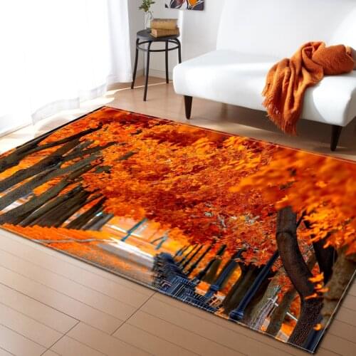 Natural landscape flower Pattern 3D Carpet Large Size Living Room Bedroom Tea Table Rug Rectangular Antiskid Floor Mat