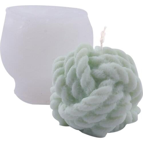 3D Wool Ball Candle Silicone Mold Handmade Soy Candles Making Aromatherapy Plaster Wax Soap Candle Molds Decoration Tools