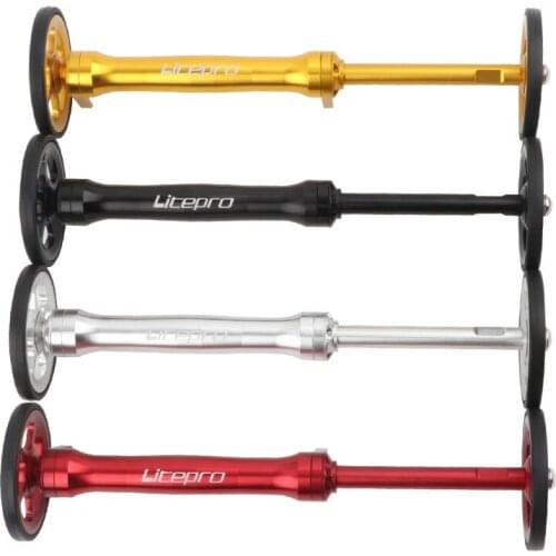 4 Colour Litepro Easy Wheel Extension Rod Telescopic Bar Bike Aluminum Alloy Ultralight 82g Rear Cargo Rack Parts For Brompton