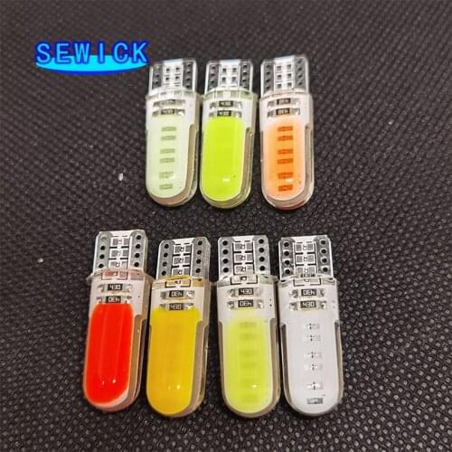 500pcs Wholesale T10 COB 80MA 12 Chips Silicone 12V 194 W5W Silicone Case Car Auto Parking Light Car Styling Pink Ice Blue