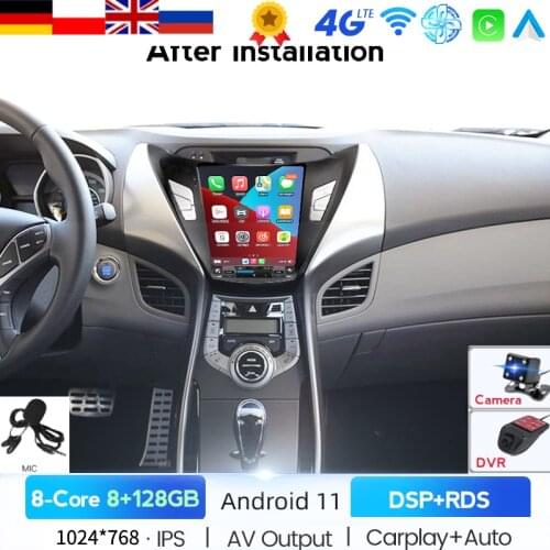 Car Radio Android 11 System For Hyundai Elantra Avante I35 2011-2016 Multimedia Player 2 Din GPS Navigaion Dvd Stereo Head Unit