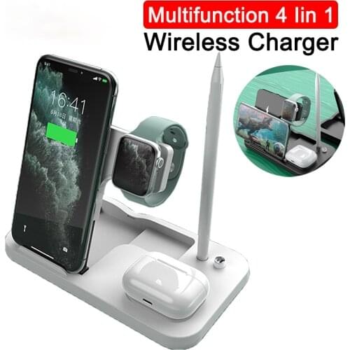 15W 4 in 1 Qi fast wireless charger for iPhone 12 Pro Max for Apple iWatch for Airpods charging dock
