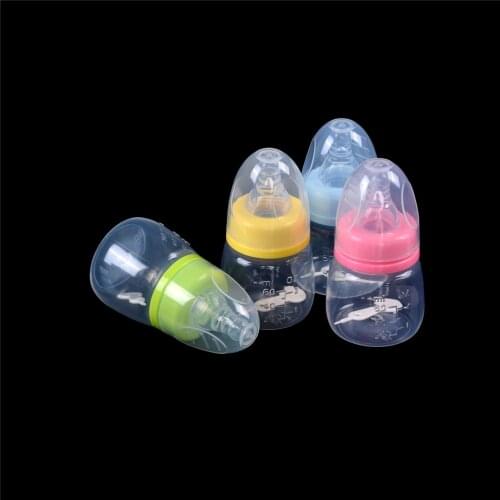 60ML Newborn Baby Infant Nursing Milk Fruit Juice Water Feeding Standard Mouth Silicone Nipple Pacifier Drink Bottle