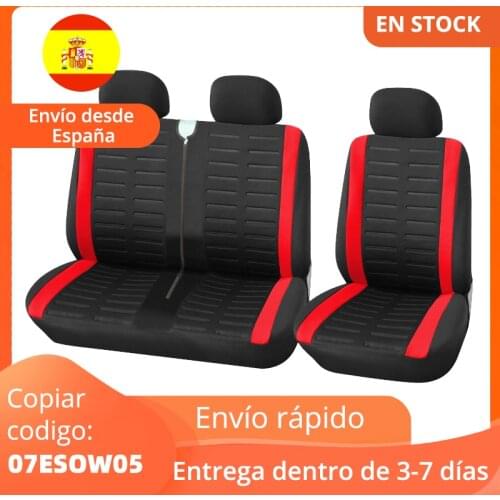 1+2 Red Seat Covers Car Seat Cover for Transporter/Van, Universal Fit for 2+1 Car seater ,Truck Interior Accessories