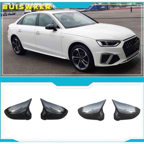 For Audi A4 A5 B9 Side Mirror Caps (Carbon Look) 2017 2018 2019 S4 S5 RS5 allroad Quattro replace Covers