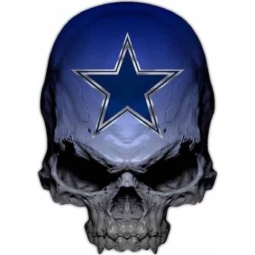 Fuzhen Boutique Decals Exterior Accessories Dallas Cowboys Skull RV Waterproof Personality Stickers Laptop Bumper Decal Graphics