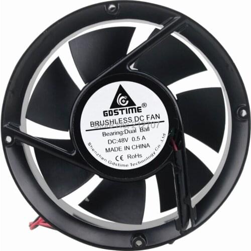 Gdstime DC 48V 0.5A 17CM 17251 Cabinet Double Ball Bearing Cooling Fan 170MM 172*150*51MM