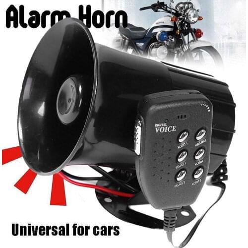 6 Sound 100W Tone Loud Horn Motorcycle Auto Car Vehicle Truck Speaker Warning Alarm Siren Police Fire Ambulance Horn Loudspeaker