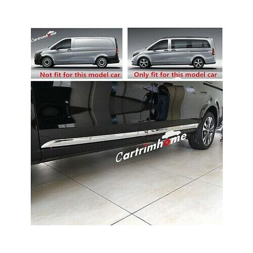 Chrome Side Door Body Molding Cover Trim 7pcs for Mercedes-Benz Metris 2014-2016