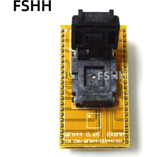 IC TEST QFN44 to DIP44 Programmer Adapter WSON44 DFN44 MLF44 test socket (1 pin on the left) Pitch=0.65mm Size=8x8mm