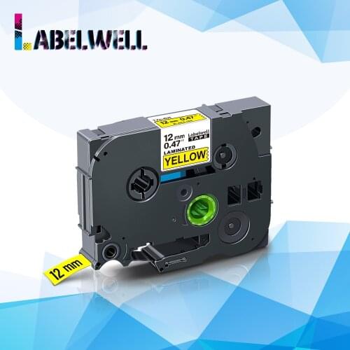 Labelwell 1pcs label ribbon cassette tze-631 tze631 Compatible for Brother p-touch label printer 12mm tze 631 Black on Yellow