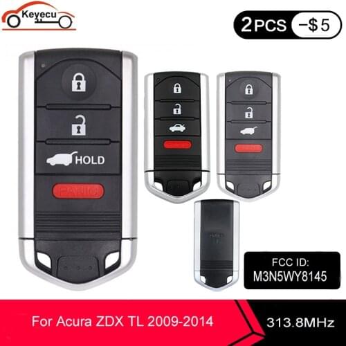 KEYECU OEM Smart Remote Key Fob for Acura ZDX TL 2009 2010 2011 2012 2013 2014 FCC ID: M3N5WY8145 313.8MHz 4 Button 267F-5WY8145