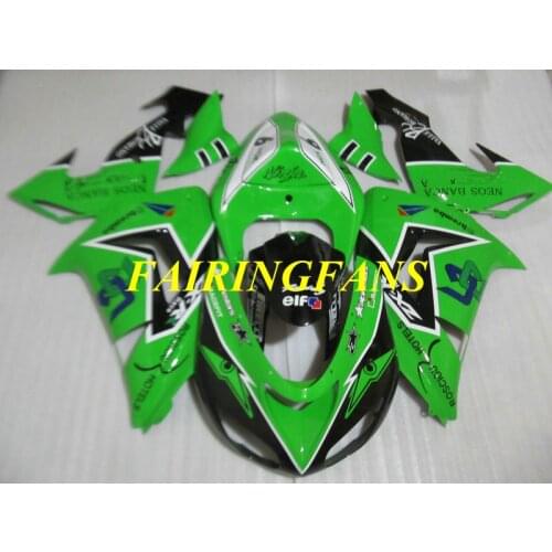 Motorcycle Fairing Body kit for KAWASAKI Ninja ZX10R 06 07 ZX 10R 2006 2007 ABS Green black Fairings bodywork+gifts KP30