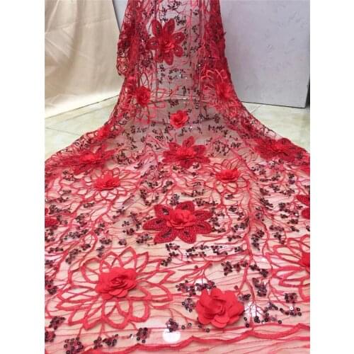 Nice Flowers French Lace Fabric High Quality Lace Net African Lace Fabric With Beads Lace Fabrics For Wedding Dress BZL-10112