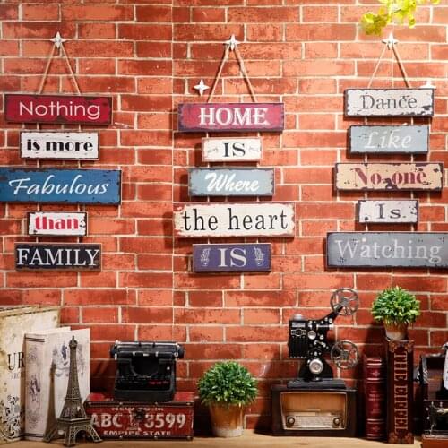 Creative Household Adornment Metope Listed Series American Retro Wooden Wall Hanging Character Classic Sayings