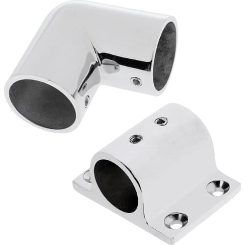 Marine Boat Hand Rail Fitting 90 Degree Elbow Rectangle Base Mount Hardware