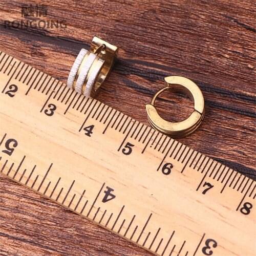 RONGQING 10pair/pack wholesale Round Clip Earrings Fashion Jewelry Factory Direct Stainless Steel for Women gift