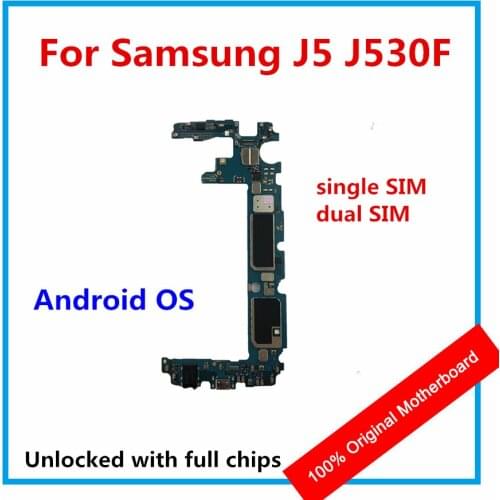 For Samsung Galaxy J5 J530F Single Dual SIM Original Motherboard 100% Mainboard With Full Chips Android OS Logic board