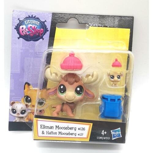 Cute Doll Little Animal Pet mooseber Model Toys Mini Cat Dog Old pet shop With detailed box figure collection toys for kids gift