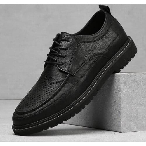 Leather High Quality Spring Autumn Breathable Lace-up Business Men Shoes Casual Business Formal Shoes