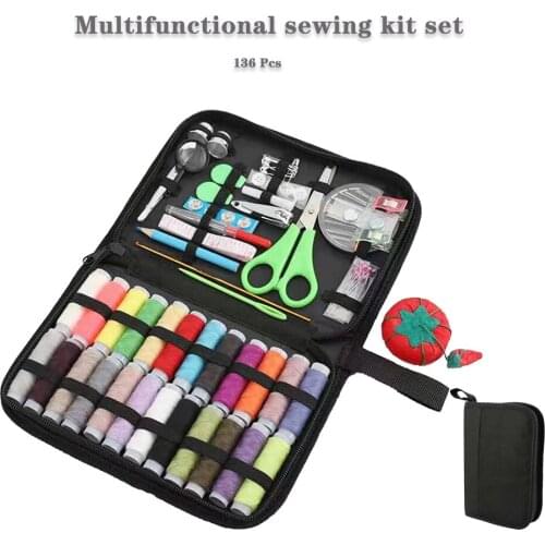 136 Pcs Sewing Kit Threads Box Handicrafts And Crafts Machine Seamstresses Gimp For Needlework Embroidery Accessories Tools Suit
