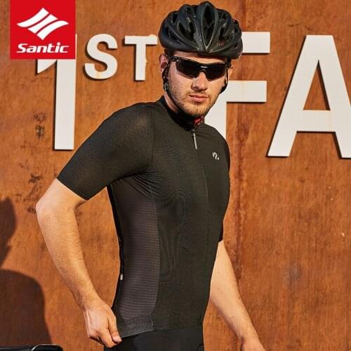 2019 New Santic Ultralight Men Cycling Jersey Short Sleeve Breathable Quick Dry MTB Road Bike Jersey PRO TEAM Bicycle Sport Tops