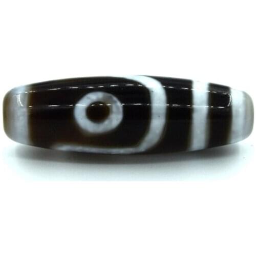 New white agate 12*39mm stone black and white 2 eyes DZI men and women amulet jewelry bracelet necklace DIY Free Shipping