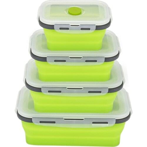 New Women Men Lunch Box Silicone Bowl Folding Foldable Portable Food Storage Container Eco-Friendly Lunch Bag Bolsa Termica