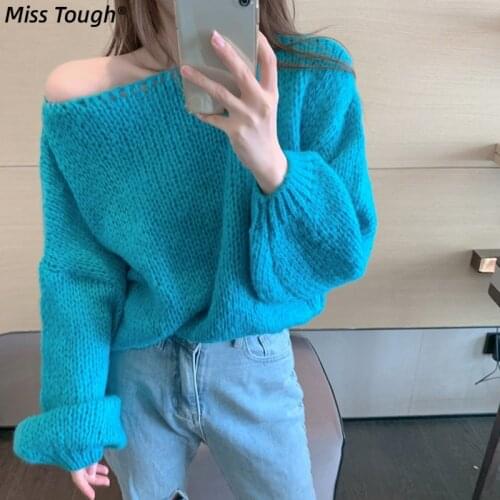 Autumn 2021 Knitted Pullover Sweater Women Solid Sweet Sweater Loose Long Sleeve Chic Casual Korean Sweater Womens Clothing
