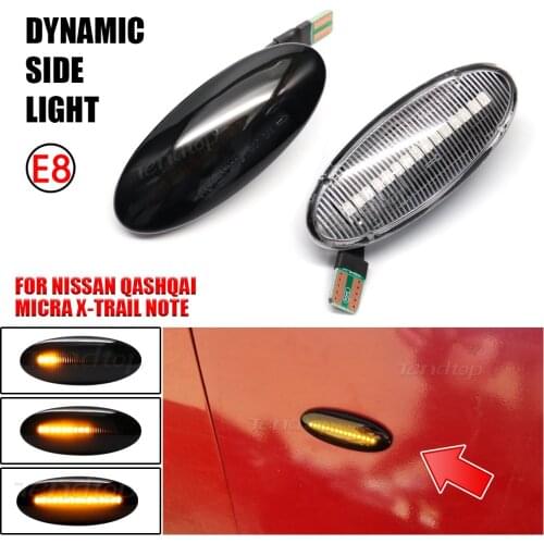For Nissan Juke F15 Micra K12 K13 Nissan Note E11 Dynamic Blinkers Flowing Turn Signal LED Side Light Seuqnetial Flashiing Lamp