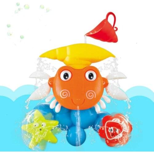 Lovely Shape Baby Tub Crab Waterwheel Spray Bath Toy Newborn Shower Enhance Intelligence Water Toys Easy To Play Baby Gift