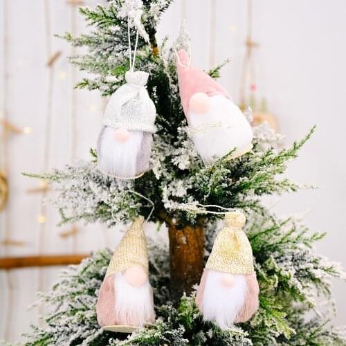 Christmas decoration Christmas wooden round bottom faceless doll pendant forest old man doll pendant christmas elf navidad