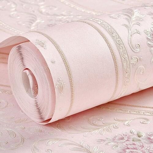 53X300cm Non-woven self-adhesive wallpaper simple striped European pastoral bedroom wall paper living room background