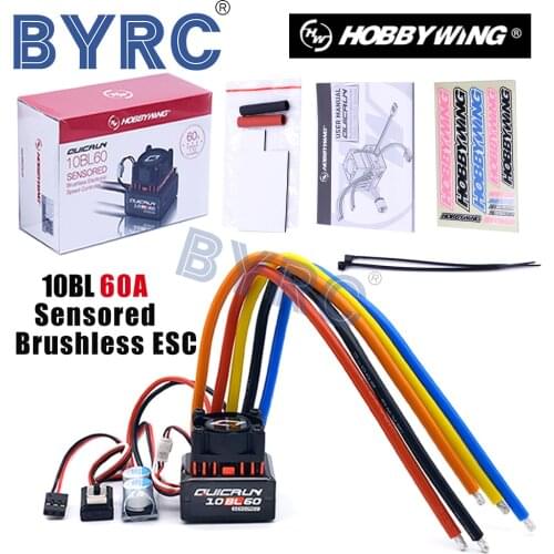 Hobbywing QUICRUN 10BL60 Sensored 60A Sensored Brushless ESC Speed Controller For 1/10 1/12 RC Mini Car