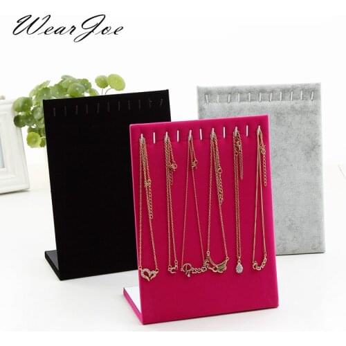 Superior Velvet 11 Hooks Jewelry Display Stand Holder Organizer For Pendant Necklace Bracelet Chain Storage Carrying Rack Plate