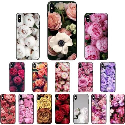 YNDFCNB Elegant Pink Purple Peony On the Vase Phone Case for iphone 11 12 Mini Pro Max X XS MAX 6 6s 7 8 Plus 5 5S 5SE XR SE2020