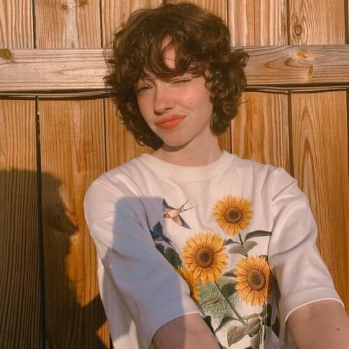 Bird Flower Printed Women t shirt Short Sleeve Vintage Clothes tshirt Cotton Camisetas Casual Girls Summer Top