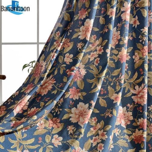 Cortinas Window Boutique Cotton Printed Flowers Curtains For Bedroom Simple For Curtain The Living Room Chinese Fabric