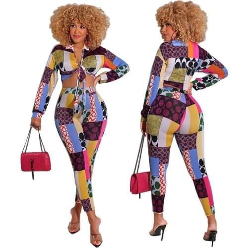 Womens Tracksuit Set Jogger 2 Piece Set Women Long Sleeve Tops And Jogging Pants Printed Two Piece Suits Matching Sets Outfits