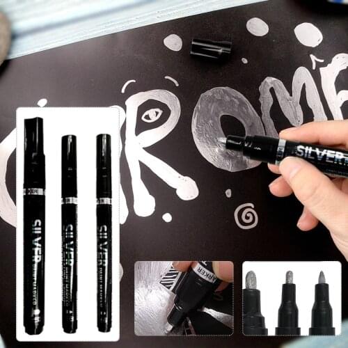 Liquid Mirror Chrome Marker with 0.7/1/3mm Nib Mirror Reflection Sign Pen Soomth Writing AUG889