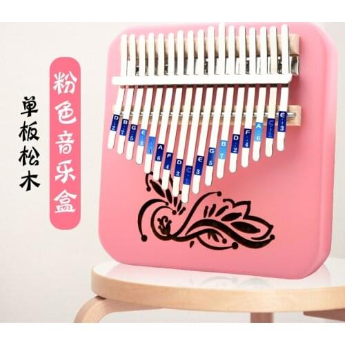 17 Keys Kalimba Thumb Piano Cute Pink Mahogany Musical instrument