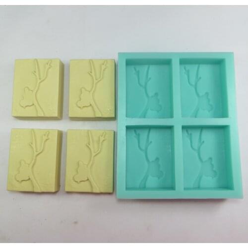 4 Cavities Moon Cake Shape Cookie Soap Bar Silicone Mold Resin Mould DIY Aromatherarpy Household Decoration Craft Molds Tools