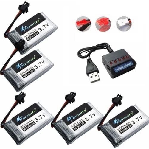 800mAh 3.7V 25c lipo Battery + Charger for SYMA X5 X5C X5SC X5SW X5HC X5HW M68 X400 X500 RC Droen Qaudcopter Spare Battery Parts