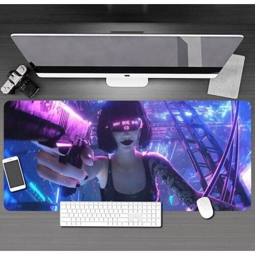 Large Anime Girl Mousepad Mousepad HD Printing Computer Gamers Locking Lock Edge Mouse Pad XXL90x40cm Keyboard PC Desk Pad