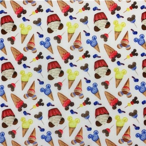 Boy bear ice cream cup cake Cartoon Polyester cotton Fabric Patchwork diy Tissue Kid Home Textile Sewing Doll Dress Curtain