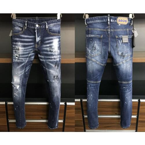 DSENQI New Men Jeans Ripped for Men Skinny DSQ Jeans Pants Mens Jeans A399