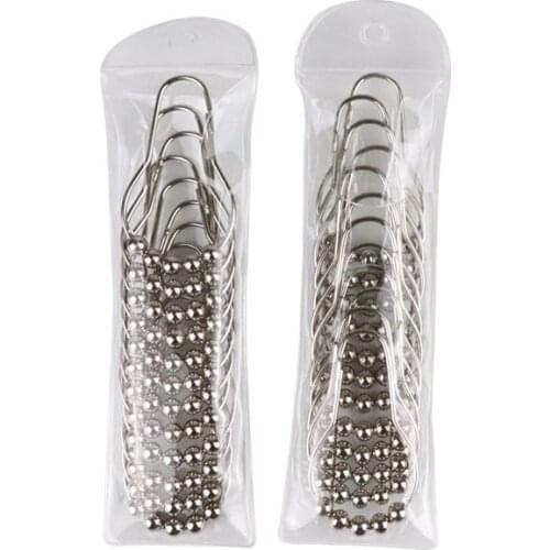 Hot Sale 12PCS Bathroom Accessories Five Beads Gourd Shaped Hook Metal Anti Rust Shower Curtain Hooks