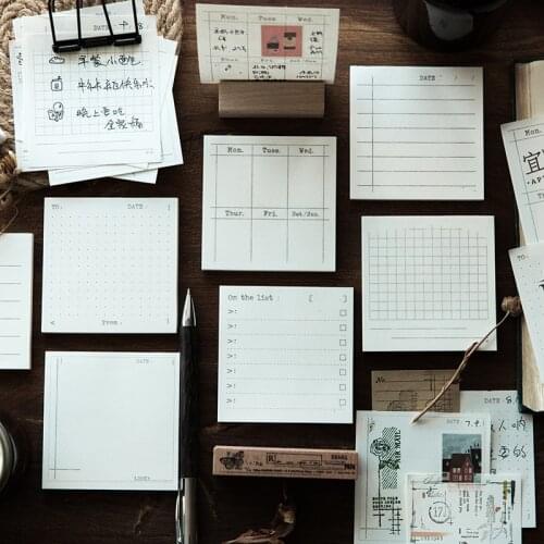 SaYing 50pcs Ins Wind Punch In Plan Memo Small Book Manual Account Non Sticky Material Manual Account Note Sticker Material